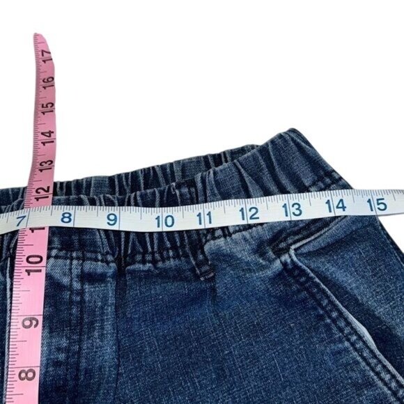 Elastic Waist Womens Denim Jeans Size 30L Relaxed Fit Blue - Picture 9 of 9